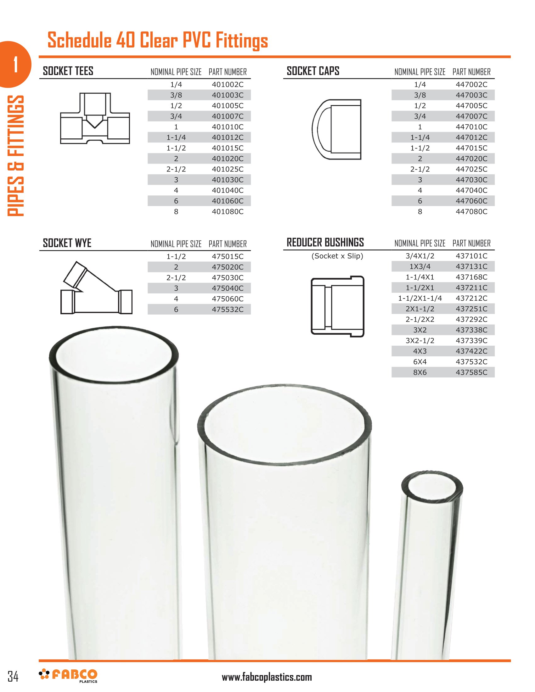 Schedule 40 Clear PVC Fittings