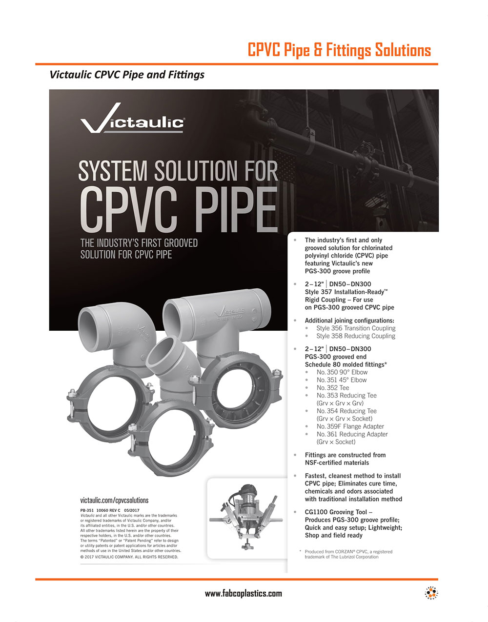 Victaulic CPVC Pipe and Fittings